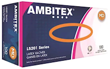 DISPOSABLE GLOVES, AMBITEX, LATEX, POWDER-FREE, CREAM, M, 100 GLOVES/CT THUMBNAIL
